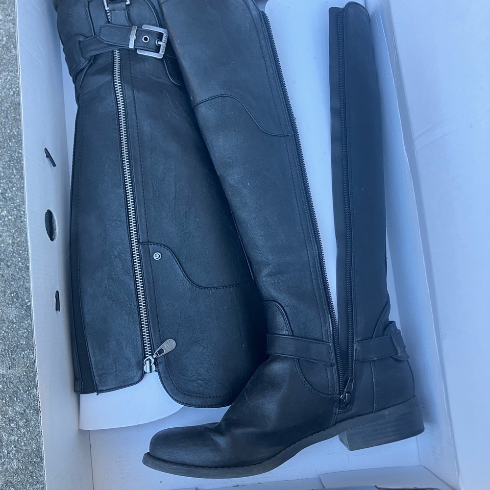 Women’s Black Leather Riding Boots